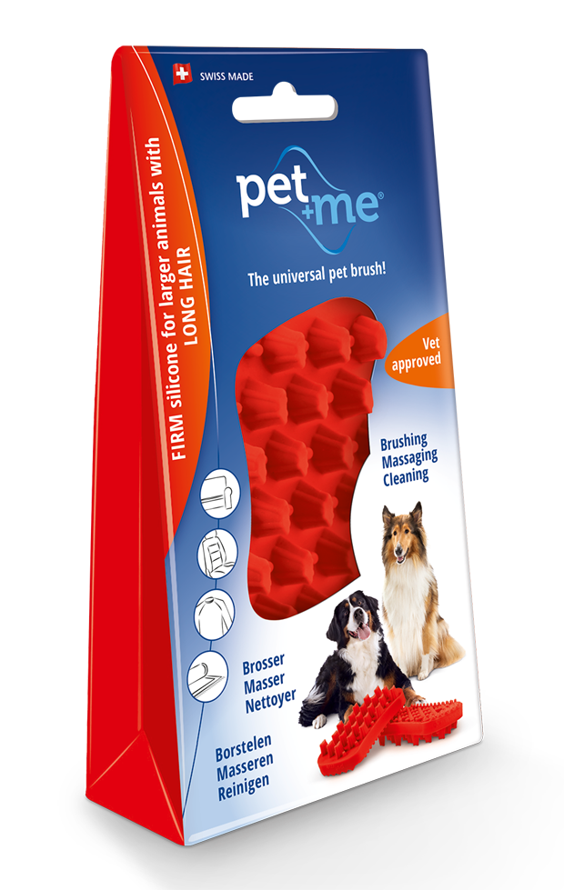 Pet+Me Dog Hair Brush Long hair Red