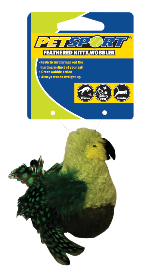 Petsport Feathered Kitty Wobbler Green