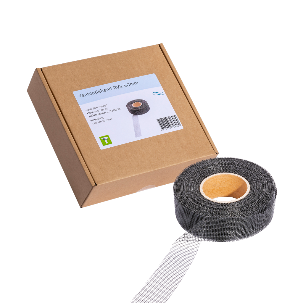 VENT0112 Ventilation Band Stainless Steel Black 30 m x 5 cm - Image 1
