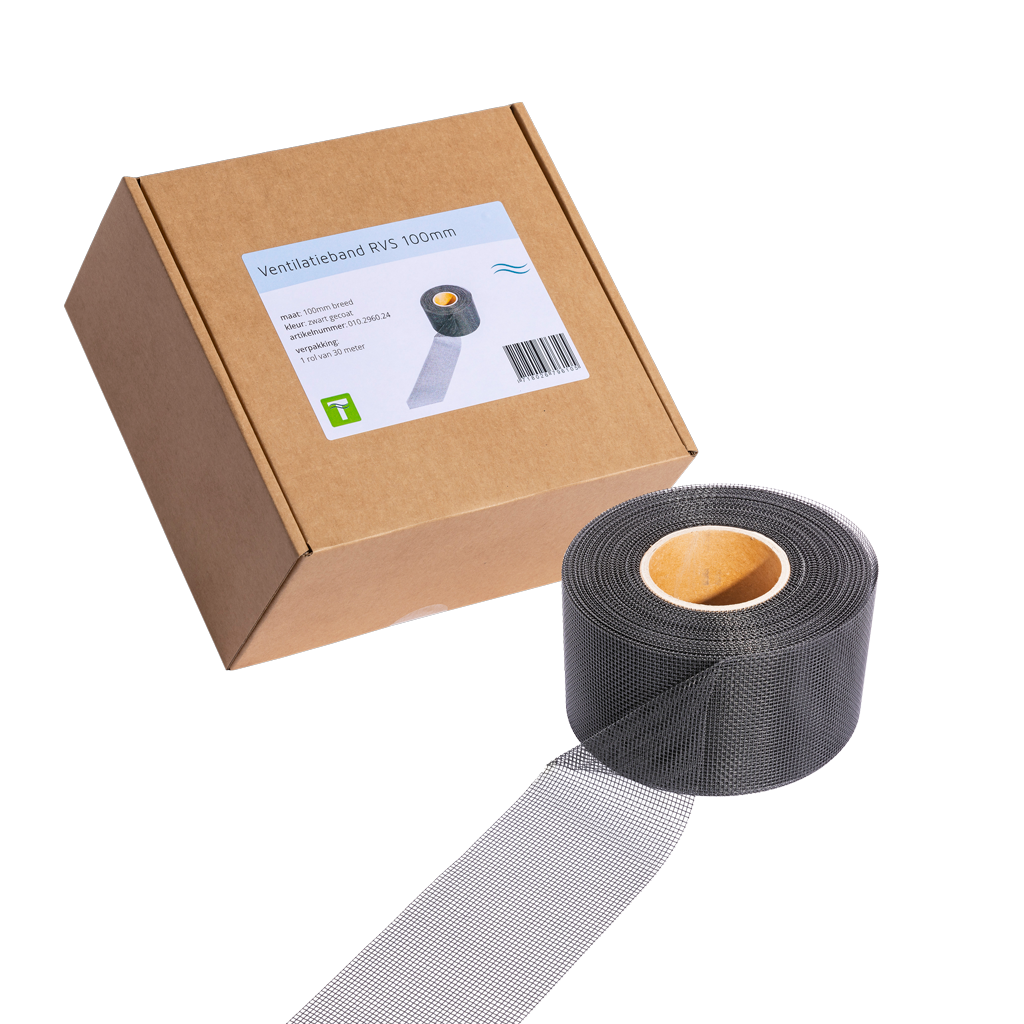 Ventilation Band Stainless Steel Black 30 m x 10 cm