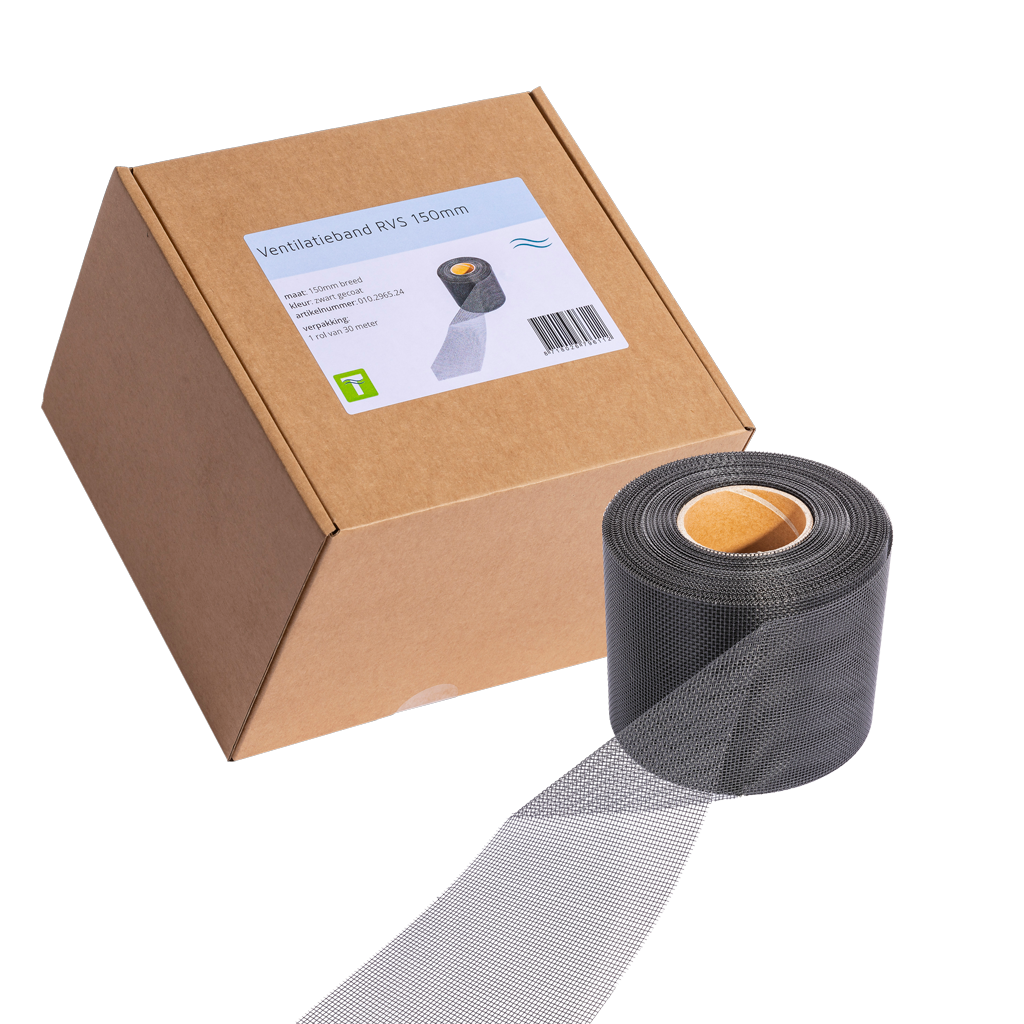 Ventilation Band Stainless Steel Black 30 m x 15 cm