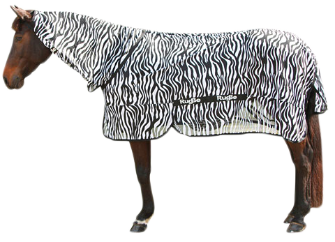 VLIE00405H Fly & Eczema Blanket Zebra with neck-section 195cm 175 cm - Image 1