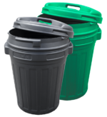 Storage Bucket with lid 70 litre Black