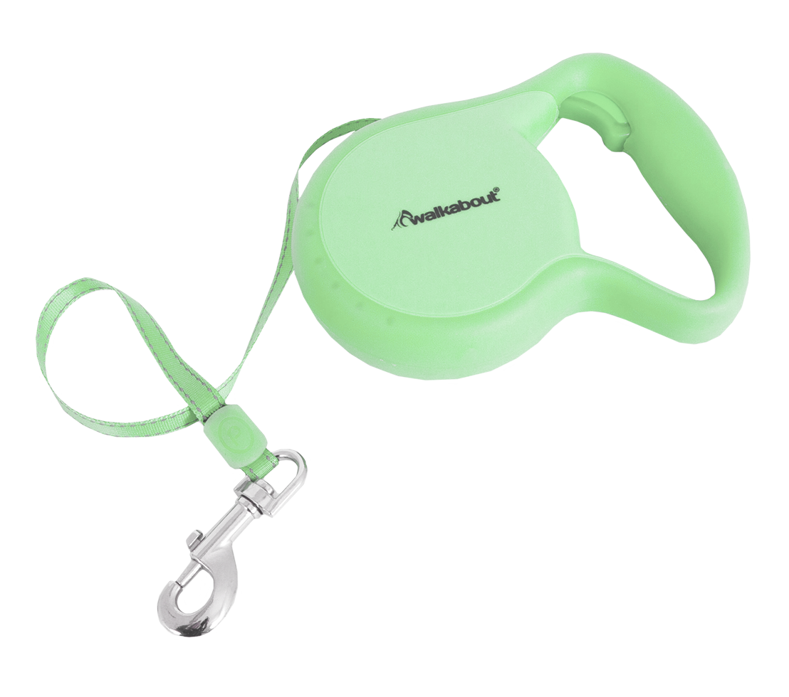 WALK02409 Walkabout Retractable Leash Glow in the Dark XS - Image 1