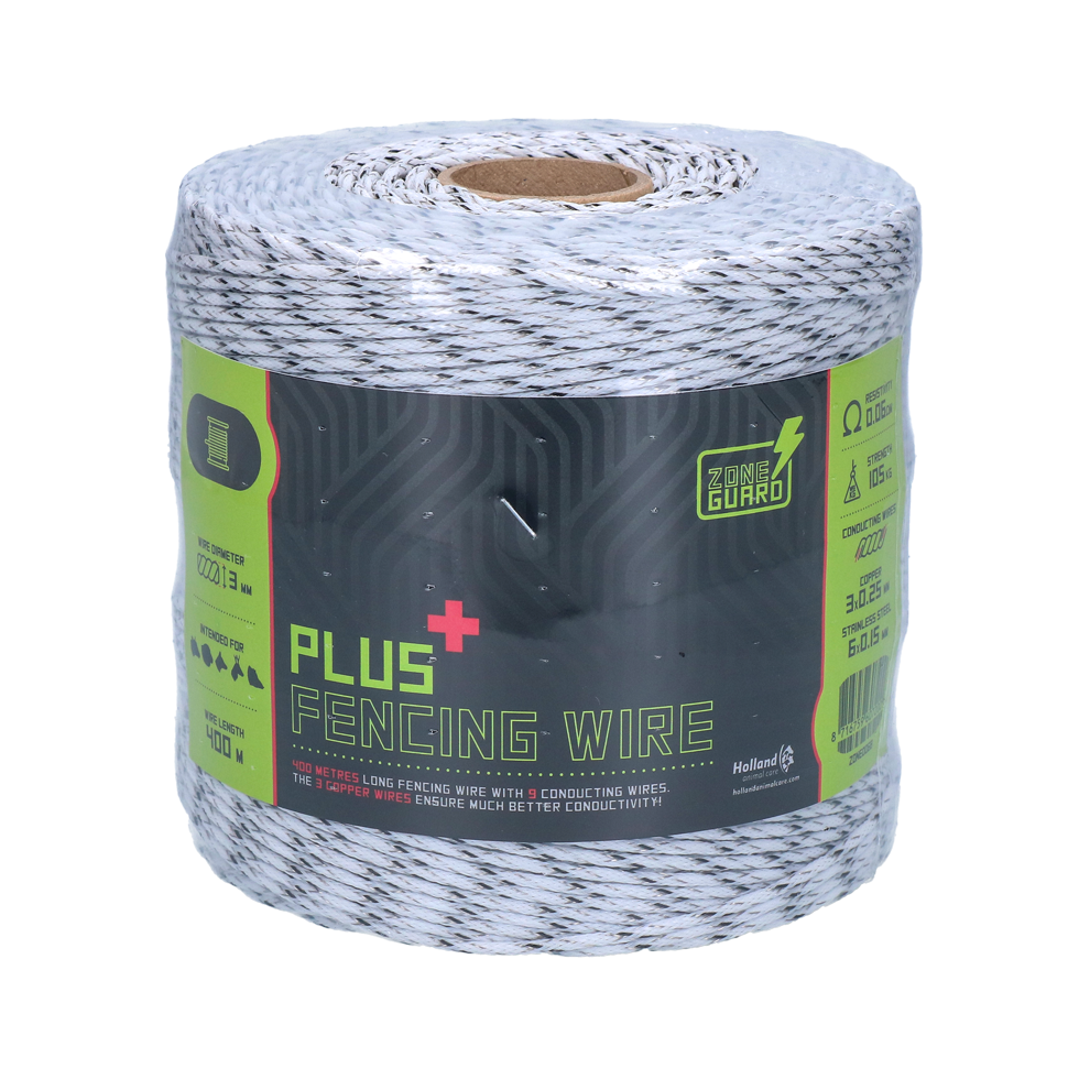 ZoneGuard 3 mm Plus fencing wire white and black 400 m