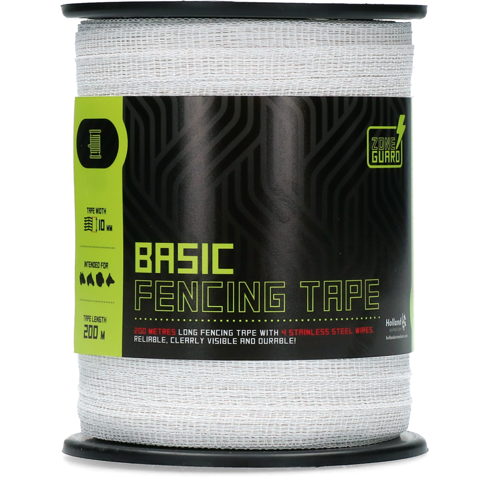 ZoneGuard 10 mm Basic fencing tape white 200 m