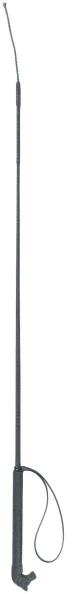 Riding crop 90cm black with horse-head-shaped PVC grip