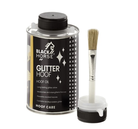 glitter hoof oil black horse BLACK HORSE Glitter Hoof Oil 450 ml - Image 1