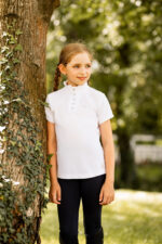 Horze Christel Kids Short Sleeve Ruffle Show Shirt - Image 2