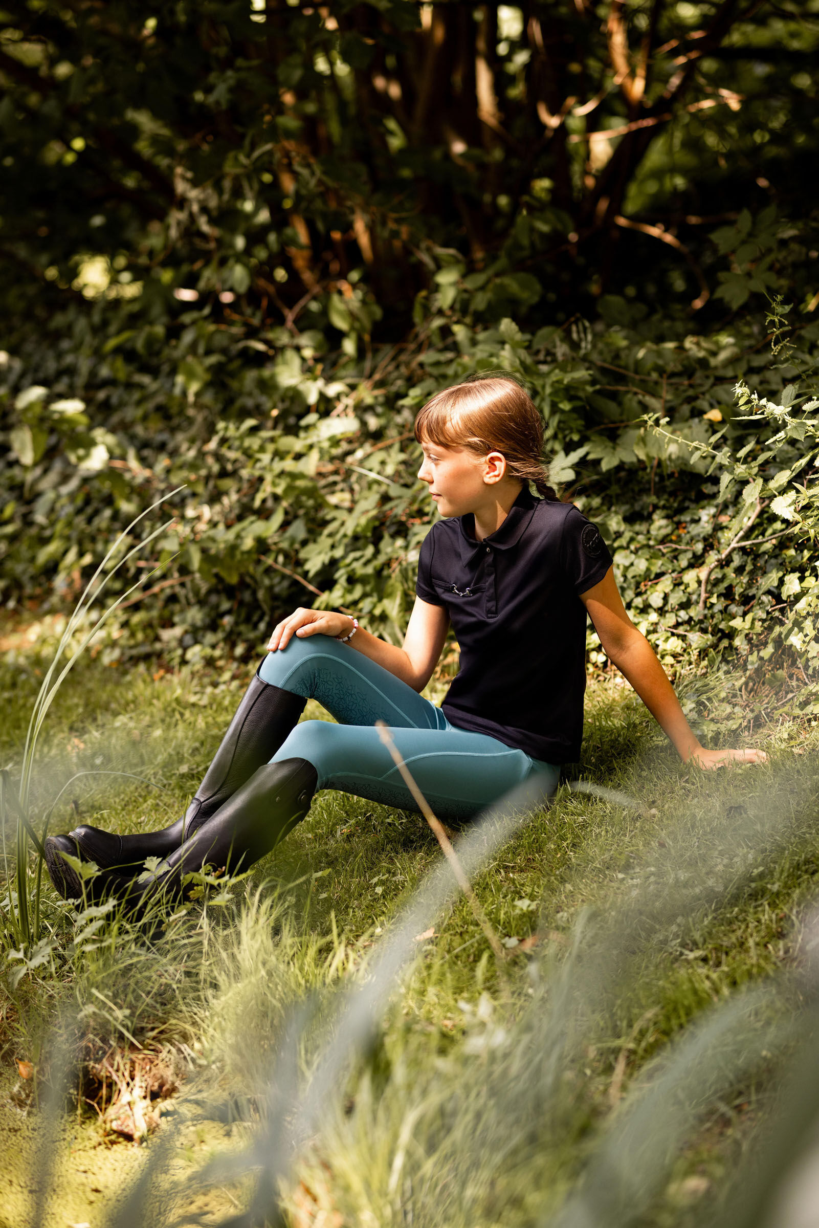 Horze Denise Kids Functional Short Sleeve Polo Shirt