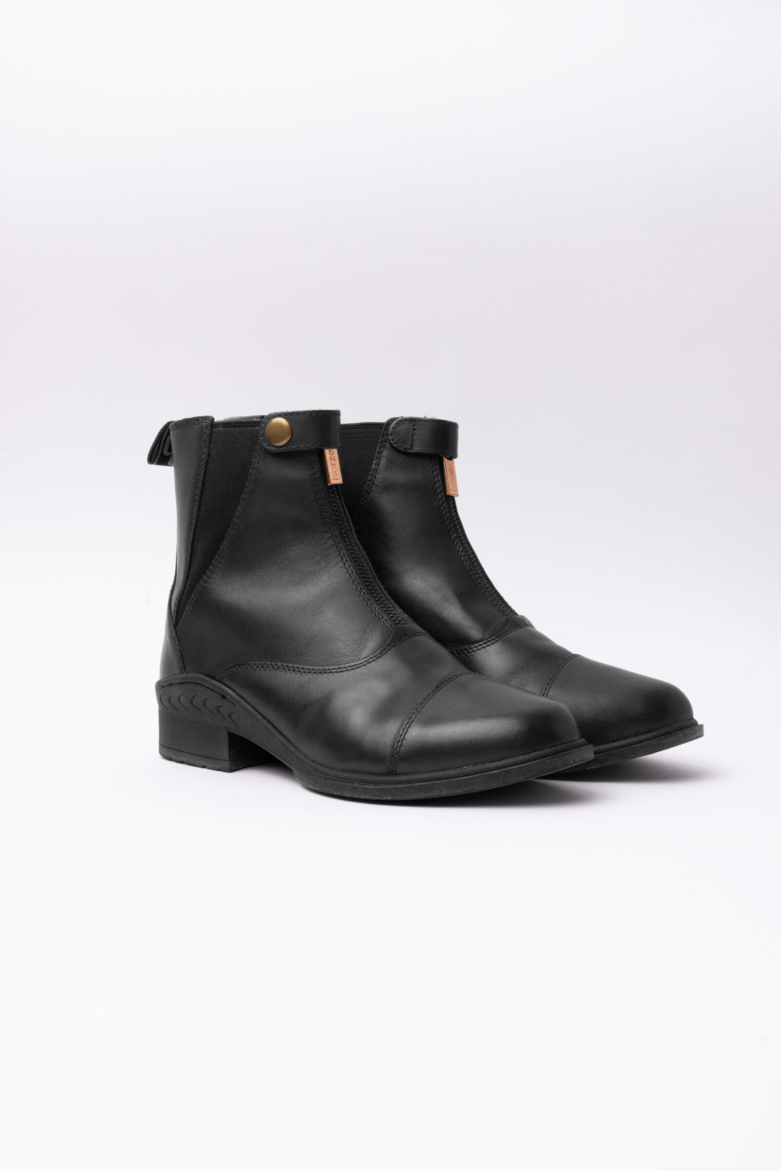 Horze Rose Leather Jodphur Boots with Front Zipper