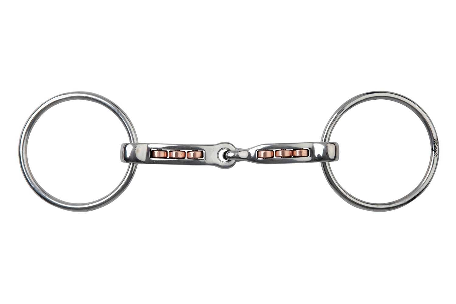 METALAB Loose Ring Snaffle - Magic System with Rollers