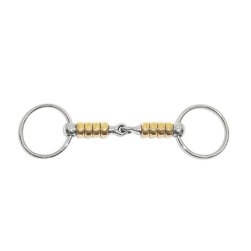 METALAB Loose Ring Snaffle - Magic System with vertical rollers, copper
