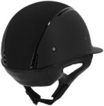 Wide visor with glossy black insert, 5 rhinestones, black fabric top EQUITHÈME – Soazy helmet - Image 2