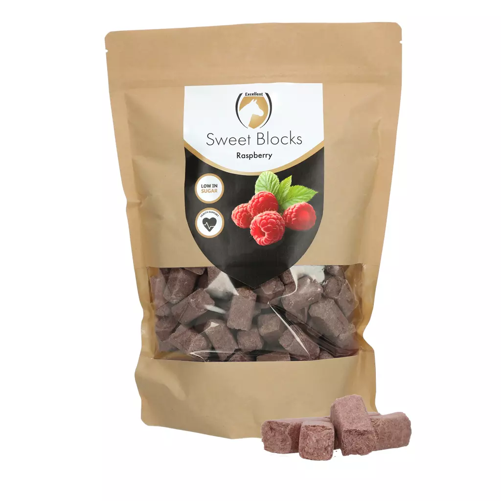 SWEE0019-main Excellent Horse Sweet Blocks Raspberry 1 kg - Image 1