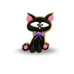 CANDY HORSE Cookie with icing HALLOWEEN BLACK CAT