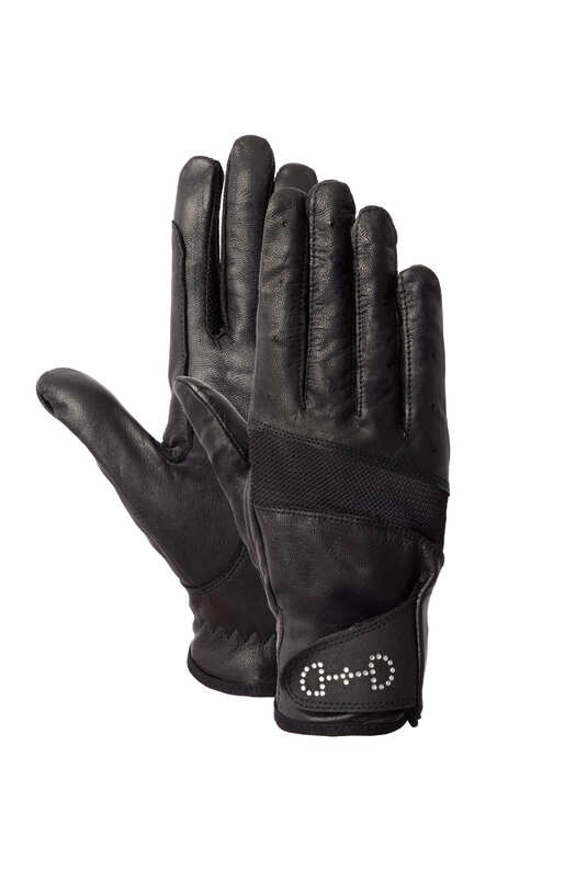 31697_099_01 Horze Women's Leather Mesh Riding Gloves - Image 1