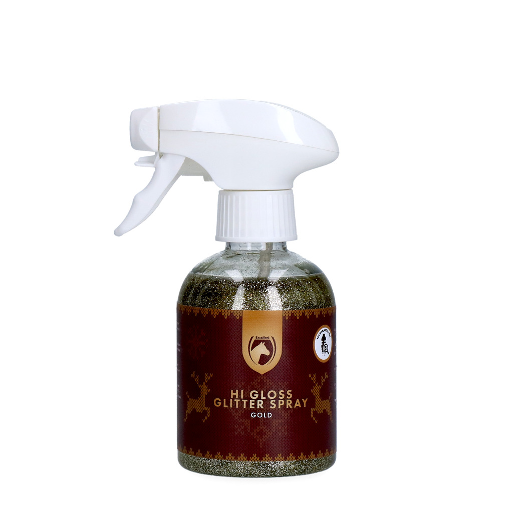 CHRI0422-download Excellent Horse Christmas Hi Gloss Glitter Spray Gold 250 ml - Image 1