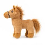 Light brown plush pony standing (18 x 13 cm)