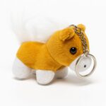 Soft key ring HORSY white/brown