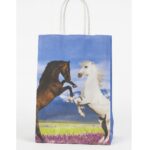Paper Gift Bag with horse design BLACK & WHITE