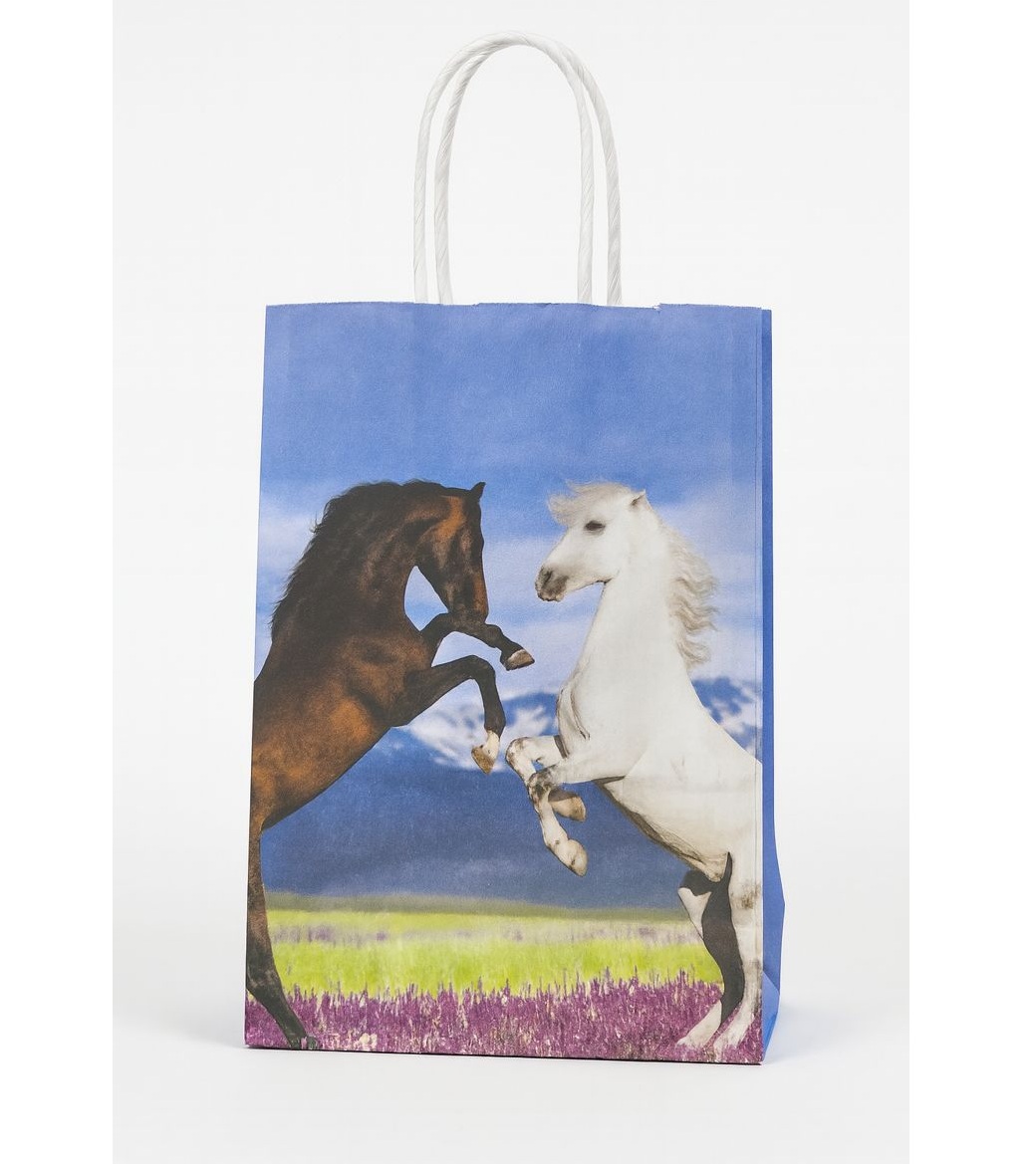 f4332b01-0406-4bf7-9061-86b3b132a857-md Paper Gift Bag with horse design BLACK & WHITE - Image 1