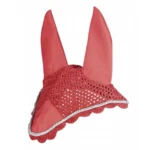 HKM Dark red/silver cotton ear bonnet (FULL)