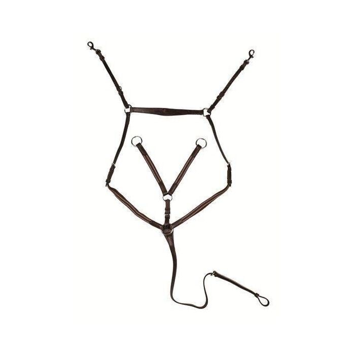 HKM Brown breastplate/martingale silver fittings (PONY)